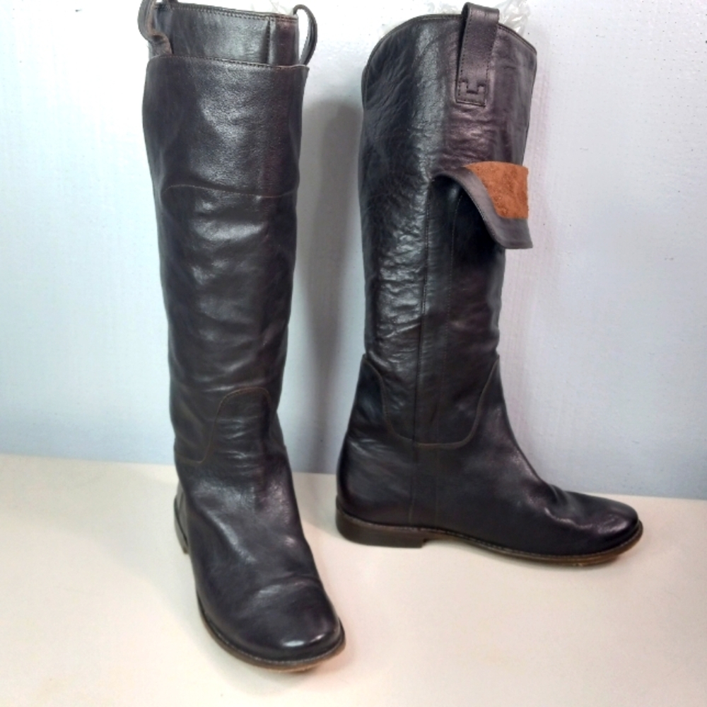 FRYE 9B Women's Supple Black Leather Knee-High Top of the Line Riding Boots